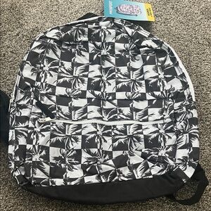 Monochrome Kids Backpack with Tropical Print